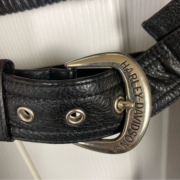 Harley Davidson Chaps Women XS Black Leather Riding Genuine Flared Leg Snap Away - Picture 3 of 9